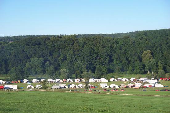 Blick auf das Zeltlager