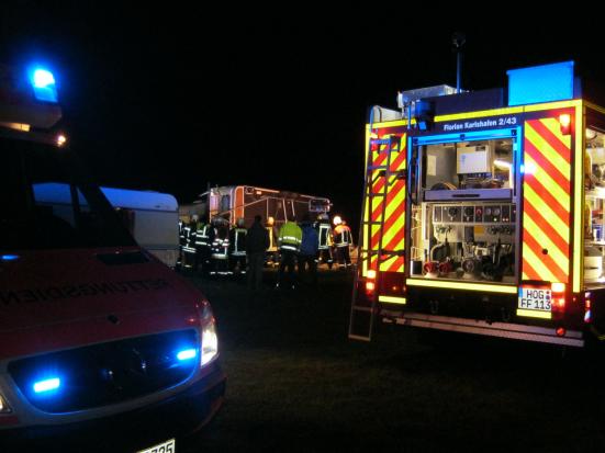 Umgestürzte Wohnwagen am Campingplatz